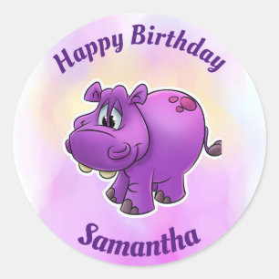 Joyeux Stickers Hippo Anniversaire