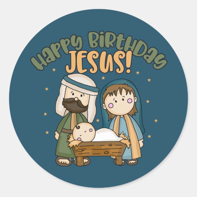Joyeux Stickers Jésus anniversaire (Devant)