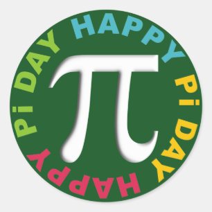 Joyeux Stickers Jour Pi Couleurs vives vert