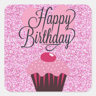 Joyeux Stickers Parties scintillant rose Anniversa