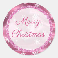 Joyeux Stickers Satin Rose Snowflake Noël