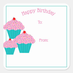 Joyeux Stickers Tag de gâteaux d'anniversaire