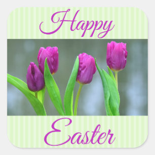 Joyeux Stickers Tulipes violettes de Pâques