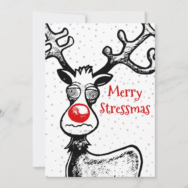 Joyeux stressmas avec la carte de Noël Rudolph (Devant)