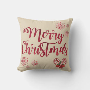 Joyeux Sucre de canne de Noël Coussin