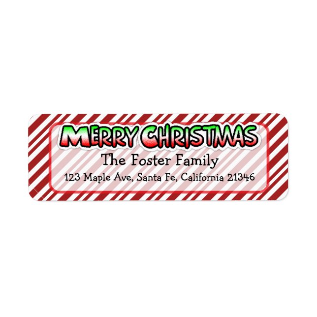 Joyeux Sucre de canne de Noël rayures Whimsical (Devant)