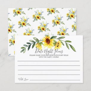 Joyeux Sunflower Date Idée de nuit Carte
