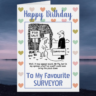 Joyeux Surveyor du bâtiment d'anniversaire