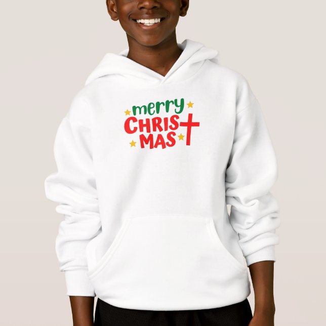 Joyeux Sweat - shirt à capuche de Noël (Devant)
