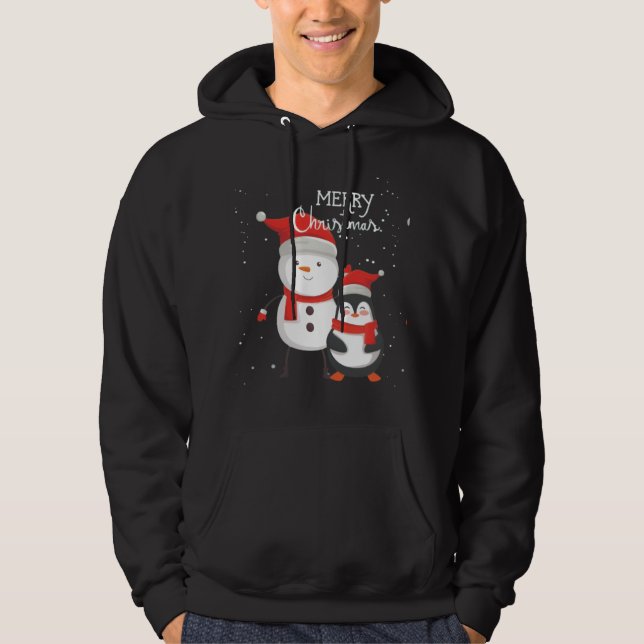 Joyeux Sweat - shirt à capuche d'impression de Noë (Devant)