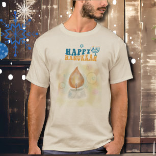 Joyeux T-shirt à la chandelle Hanukah