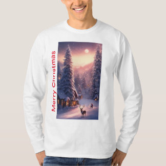 Joyeux T-shirt à manches longues de base de Noël