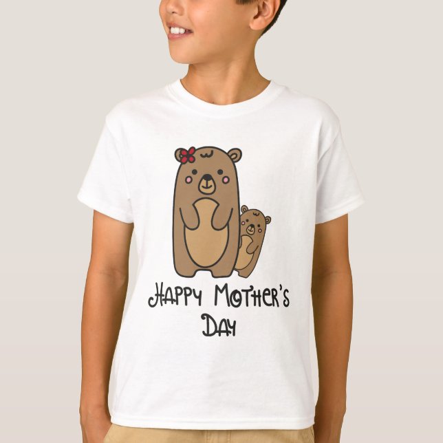 Joyeux T-shirt blanc pour la fête des mères (Devant)