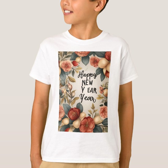 Joyeux T-shirt de base pour enfants du Nouvel An* (Devant)