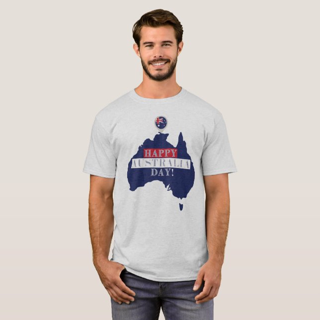 Joyeux T-shirt de la fête nationale australienne (Devant entier)