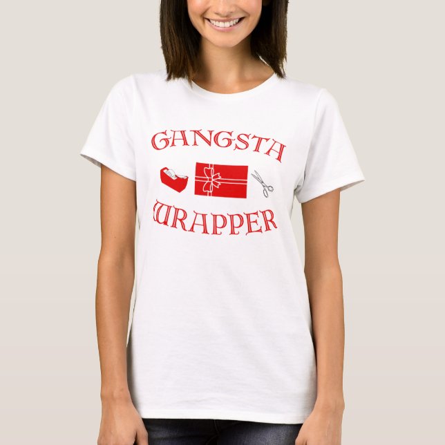 Joyeux T-shirt Gangsta Gift Wrapper Noël (Devant)