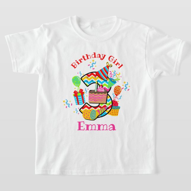 Joyeux T-shirts pour enfants du troisième annivers (Poser)