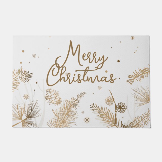 Joyeux tapis de porte neutre Noël (Devant)