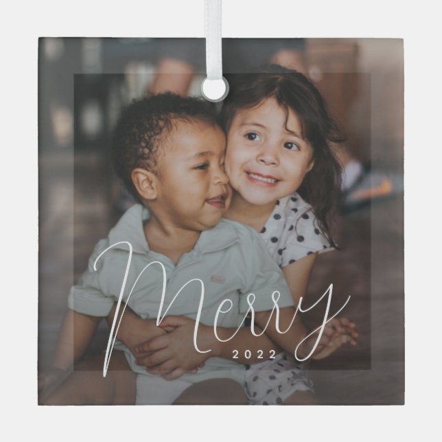 Joyeux temps Photo personnalisée Ornement de Noël (Recto)