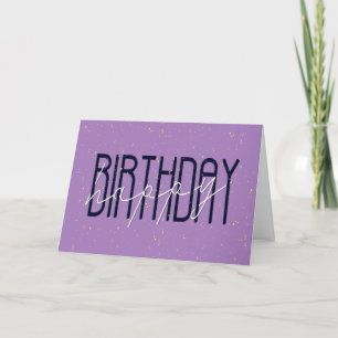 Joyeux texte d'anniversaire et carte Gold Confetti