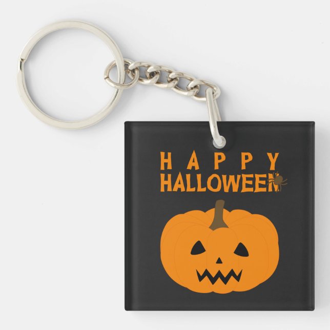 Joyeux texte et Citrouille d'Halloween en Porte -  (Devant)
