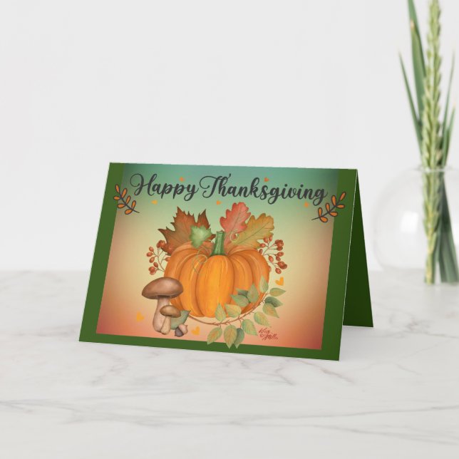 Joyeux Thanksgiving, Carte de Vœux Citrouille (Devant)