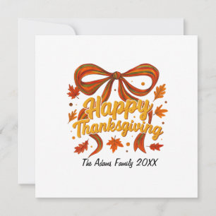 Joyeux Thanksgiving Carte de Vœux Pliée, Merci