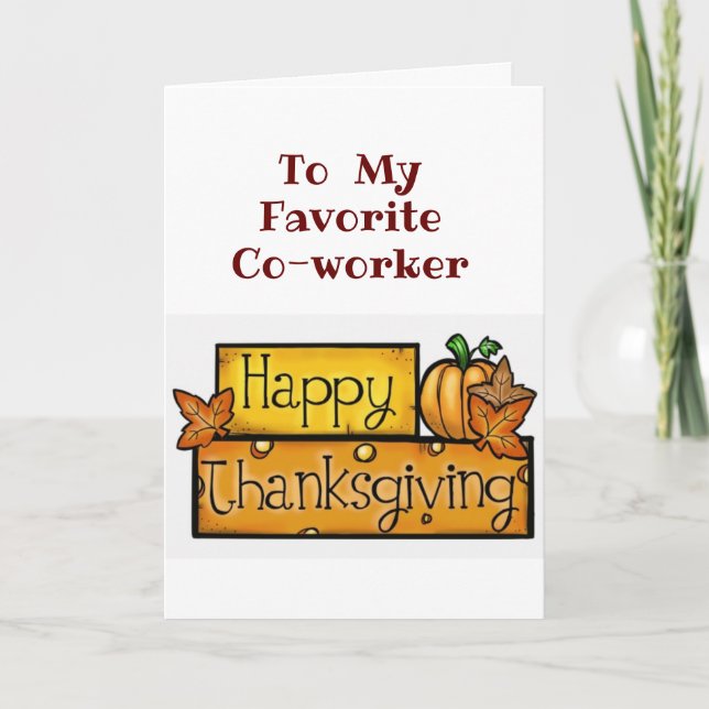 *Joyeux Thanksgiving* CO-WORKER PRÉFÉRÉ CARTE DE V (Devant)