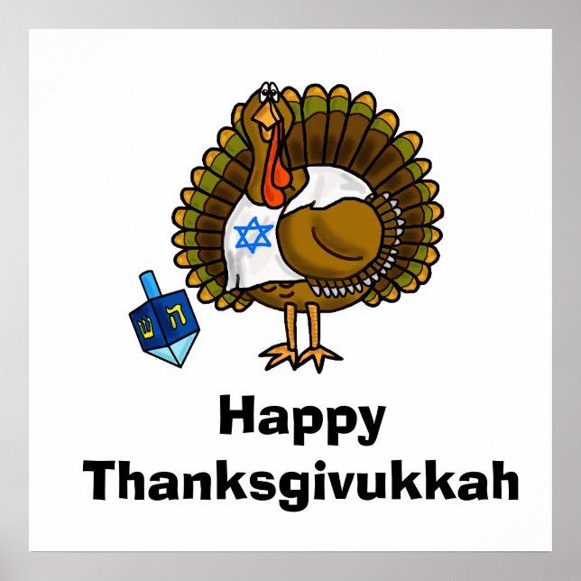 Joyeux Thanksgivukkah Poster de Turquie juive (Devant)