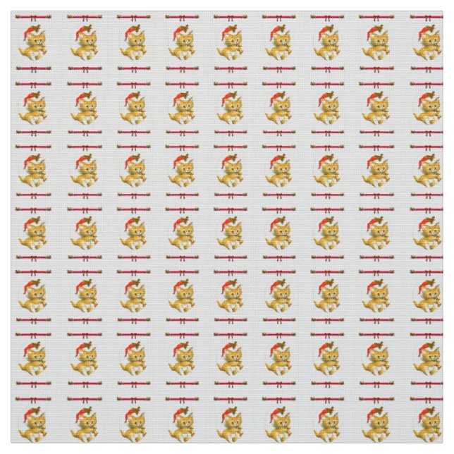 Joyeux tissu de Kitten Noël (Échantillon)