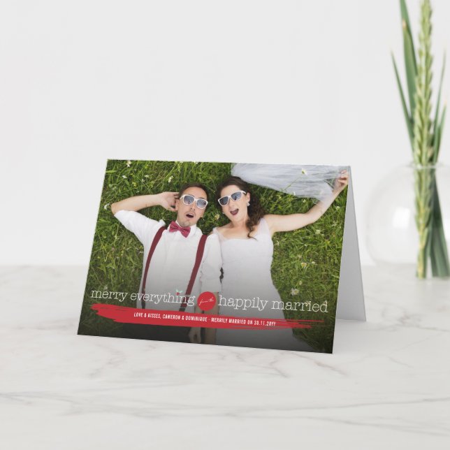 Joyeux tout a heureusement marié le carte photo (Devant)