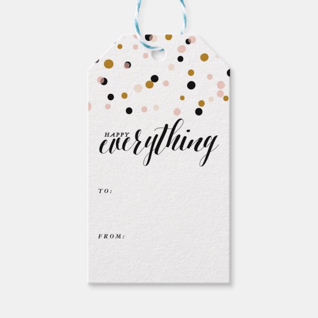 Joyeux Tout Confetti | Étiquettes cadeaux de vacan (Devant)
