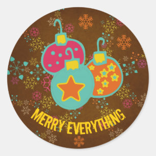 Joyeux Tout Ornement Sticker Rond Vacances