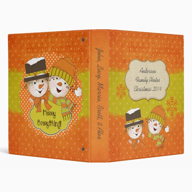 Joyeux tout Snowmen Custom Classeur de Noël (Arrière-plan)