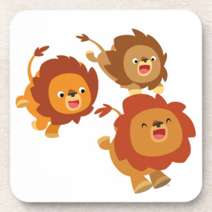 Joyeux Trio de mignons Dessous de verre de Lions C