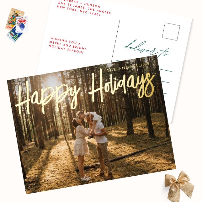 JOYEUX VACANCES en or Noël Photo (Créateur téléchargé)
