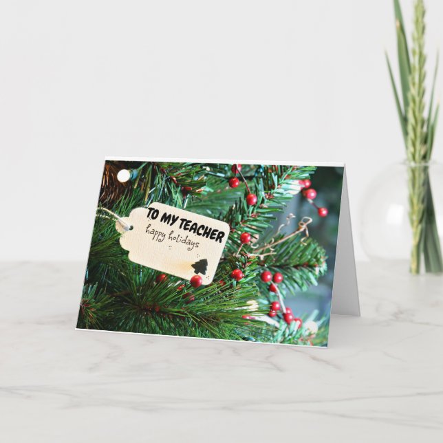 JOYEUX VACANCES **ENSEIGNANT** CARTE DE NOËL (Devant)