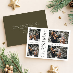 Joyeux Vacances Famille moderne photo carte de Noë