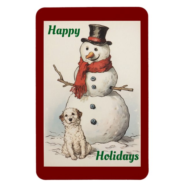 Joyeux vacances Snowman Flexible Photo Magnet (Vertical)