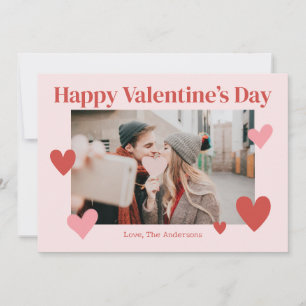 Joyeux Valentines Day Coeur Carte photo rose
