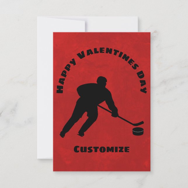 Joyeux Valentines Joueur de Hockey Jour Carte enfa (Devant)