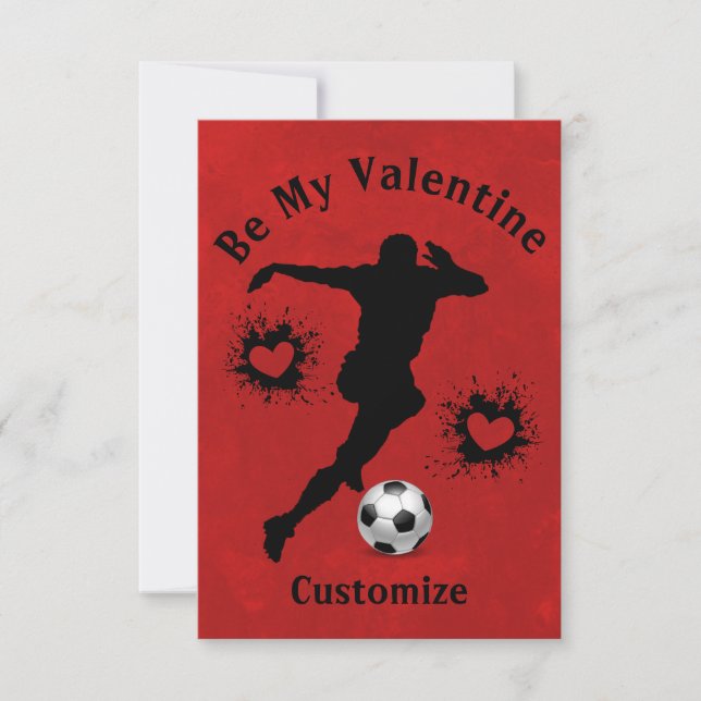 Joyeux Valentines Jour de Football Joueur Carte en (Devant)