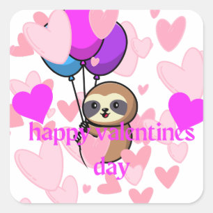 joyeux valentines jour sloth sticker