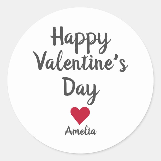 Joyeux Valentines Jour Stickers Script Coeur (Devant)