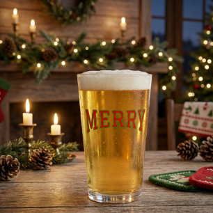 Joyeux Verre à bière classique pour les Fêtes