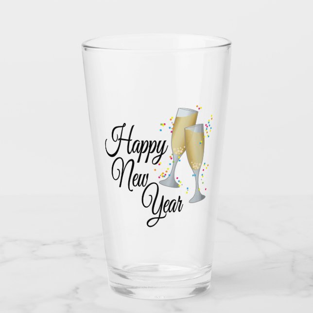 Joyeux verre de champagne de Nouvel An Mug magique (Devant)