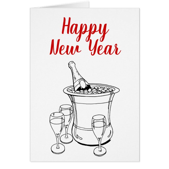 Joyeux verre de seau Champagne du Nouvel An (Devant)