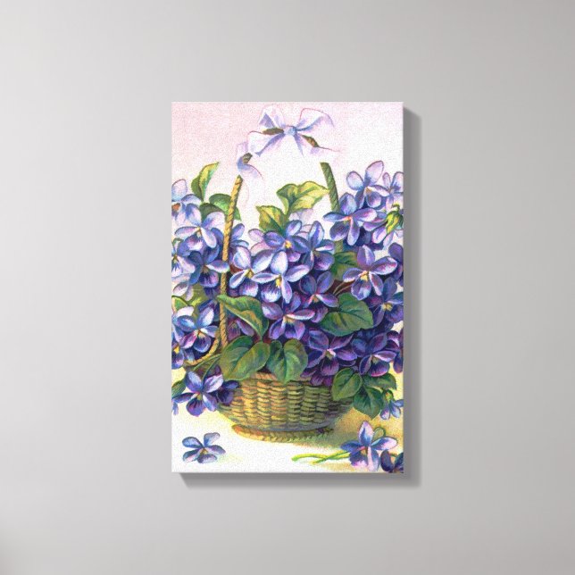 Joyeux violets Vintages Panier toile enveloppé (Recto)