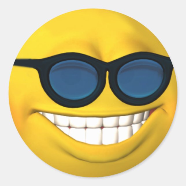 Joyeux Visage Avec Sticker Lunettes De Soleil (Devant)