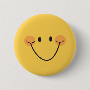 Joyeux visage, bouton à pinceau jaune ou badge